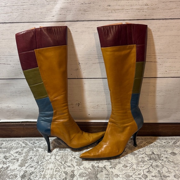 Women’s JM Multicolor Leather Heeled Boots EU size 41 or US 10.5 - Picture 4 of 10